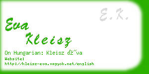 eva kleisz business card